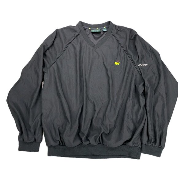 Master Collection Wind Shirt Mens XL Black Raglan Sleeve V Neck Windbreaker - Picture 1 of 11